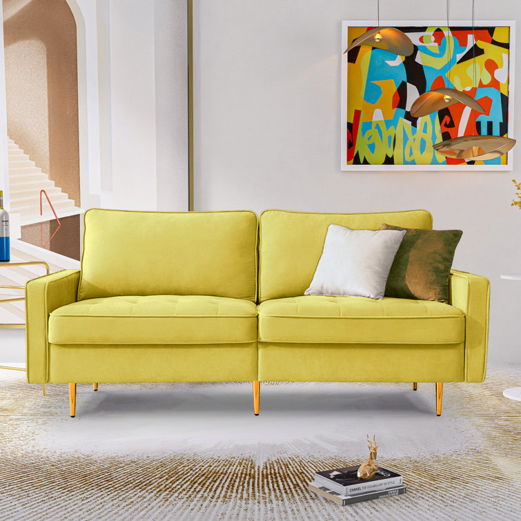 Yellow on sale velvet loveseat